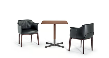 BOB BISTROT - Square walnut table with 4-star base by Poltrona Frau - view 3